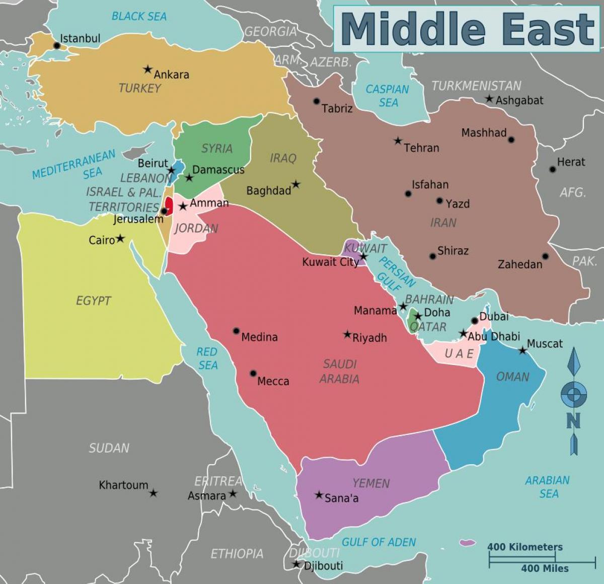 žemėlapis Omanas artimųjų rytų žemėlapio