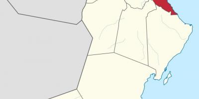 Muskatas Omanas žemėlapyje
