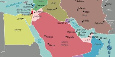 Žemėlapis Omanas artimųjų rytų žemėlapio