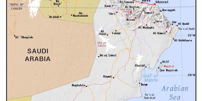 Žemėlapis Omanas politinė